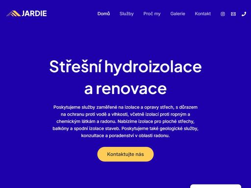 nabízíme komplexní služby v oblasti izolace a oprav střech, včetně ochrany proti vodě a vlhkosti. specializujeme se na izolace proti ropným a chemickým produktům a radonu. poskytujeme také izolace plochých střech a balkónů a provádíme spodní izolace staveb. kromě toho zajišťujeme geologické služby a konzultační a poradenskou činnost v oblasti radonu, abychom zajistili maximální bezpečnost a ochranu vašich staveb.