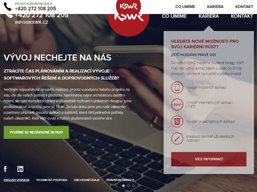 vytváříme informační systémy, webové stránky, eshop, mobilní aplikace pro platformy ios, android a windows. to vše v moderním designu a prvotřídní kvalitě.