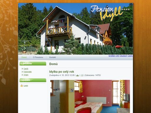 ubytování, pension idyll v jablonci nad nisou. příjemné ubytování s rodinnou atmosférou. dvou až čtyřlůžkové pokoje s komfortním vybavením včetně sprchy, wc a tv. některé pokoje mají balkon nebo terasu.