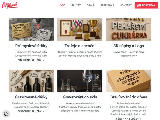 laserové a mechanické gravírování všech typů materiálů. gravírování nápisů, log a fotografií. objednávejte z celé čr. | mihal s.r.o., velká bíteš