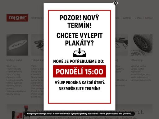 reklamní agentura miger poskytuje komplexní služby v oblasti přípravy a výroby reklamních, tiskových, grafických i internetových služeb.
