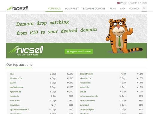 easily & quickly from 10 € to your desired domains with nicsell. simple payment with paypal. free registration. no risk.