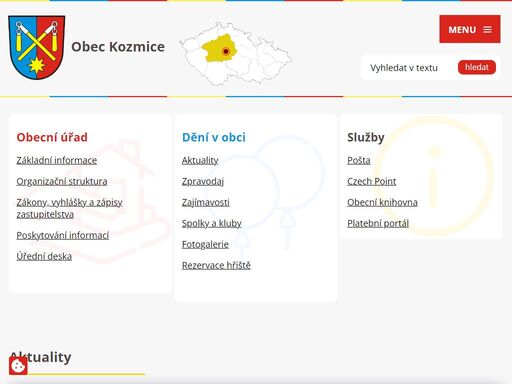 správní území obce kozmice se rozkládá na výměře 796,13 ha na jednom katastrálním území kozmice. ve správním území obce jsou tyto části: kácova lhota, kozmice, rousínov. v obci žije 317 obyvatel. 