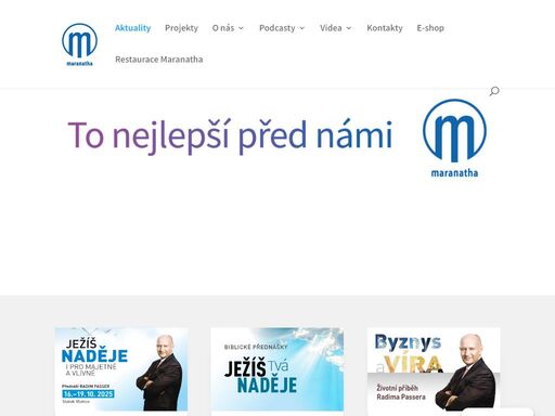 maranatha je křesťanská organizace založená radimem passerem. chystáme mj. přednášky, vědecké výstavy o vzniku světa, dětské dny, dny zdraví.