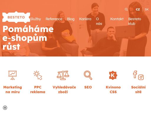 získejte marketing, co sedne jak pomeranč na lis a dostaňte ze svého e-shopu maximum do poslední kapky. jsme markeťáci, kteří pomáhají e-shopům růst.