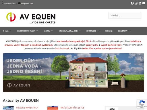 av equen: dodavatel a výrobce mechanických magnetických filtrů a přípravků pro stabilizaci provozní vody v topných a chladících systémech.