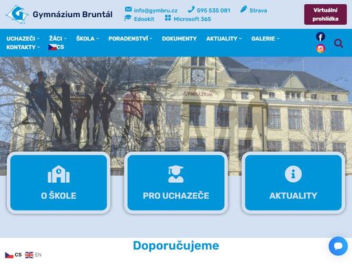 jsme dynamicky se rozvíjející školou. své žáky připravujeme převážně pro studium na vysokých školách. naši absolventi sklízí úspěchy po celém světě.