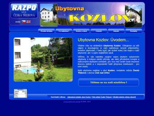 ubytování - ubytovna kozlov, nedaleko města česká třebová, okres ústí nad orlicí.