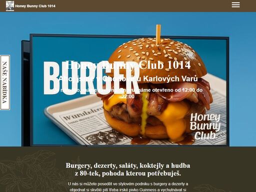 burger, žebírka, domácí dezerty, koktejly, káva a dobré pivko,hudba z 80-tek po celý den, denně od10:00-22:00