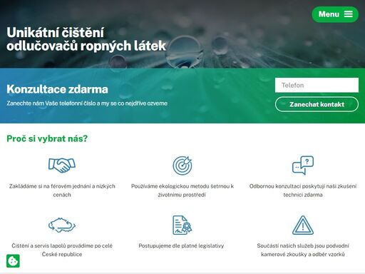 unikátní čištění dlučovačů ropných látek pomocí speciální patentované technologie. odsajeme pouze ropné látky. zjistěte více na našem webu. 