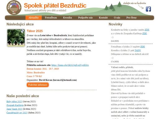 spolek přátel bezdružic - letní tábory, lyžařské tábory, cyklo tábory a spousta dalších akcí pro děti a mládež