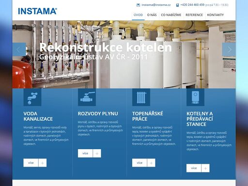 instama s.r.o. - instalatérské a topenářské práce v bytových jednotkách, rodinných domech, panelových domech, ve firemních a průmyslových objektech. 