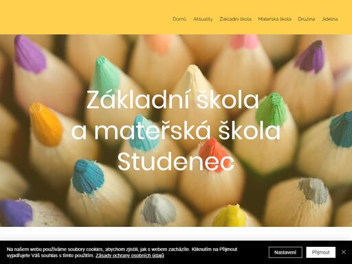 webové stránky základní a mateřské školy studenec.