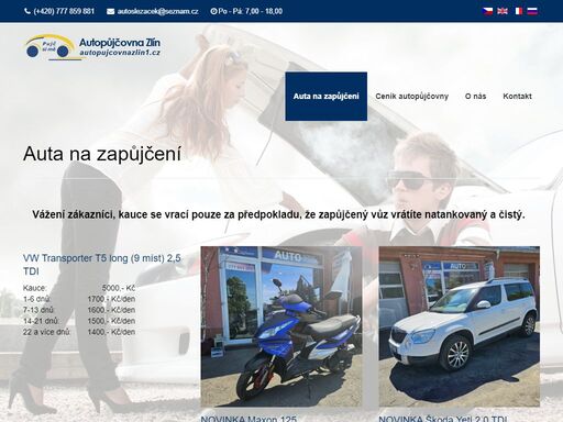 nabízíme k zapůjčení osobní automobily nižší, střední i vyšší třídy či užitkové vozy a přívěsné vozíky. poskytujeme přepravu na letní i zimní zájezdy, dovolené a společenské akce. dále půjčujeme nosiče kol, autoboxy i autosedačky.
