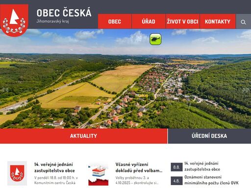 obec česká (německy zinsendorf) se nachází v okrese brno-venkov v jihomoravském kraji. rozkládá se v bobravské vrchovině, na okraji přírodního parku baba. zástavba obce se nachází na okraji lesa poblíž kopce ostrá hora při silnici z brna do kuřimi.