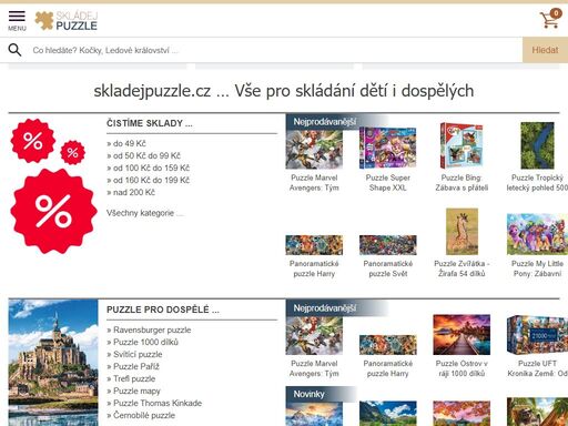 skladejpuzzle.cz - nejširší nabídka puzzle pro dospělé i pro děti, 3d puzzle i pěnové puzzle na zem. tisíce produktů skladem k okamžitému odeslání.