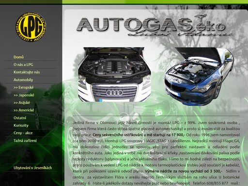 webové stránky firmy autogas eko luboš adamec. montáž lpg na olomoucku.