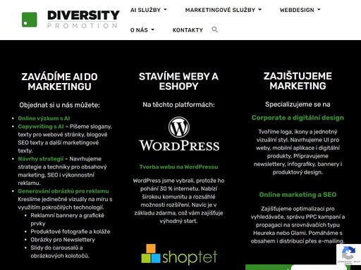 budoucnost marketingu není zítra, je dnes! ai agentura diversity promotion kombinuje lidský přístup s nejmodernějšími technologiemi.