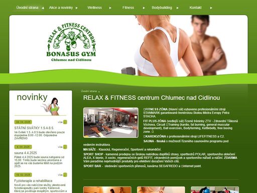 relax & fitness centrum bonasus gym - posilovna a fitko, chlumec nad cidlinou.