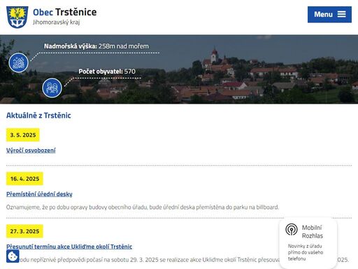 obec trstěnice se nachází v okrese znojmo, kraj jihomoravský, zhruba 11 km jihozápadně od moravského krumlova.