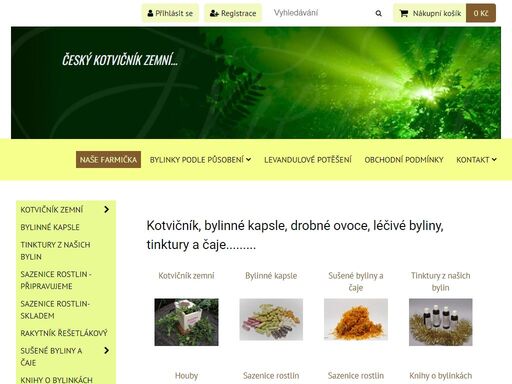 kotvičník, zahradnictví, léčivé byliny, rakytník, sušené produkty z vlastní produkce, kotvičník