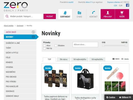 velkoobchod s obaly, spotřebním zbožím a vlastní výroba. výrobky na party.