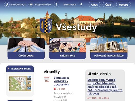 oficiální stránky obce všestudy