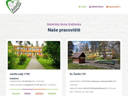 informační stránky ms sněženka