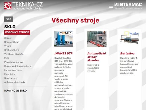 nabízíme prodej a servis strojů pro obrábění skla, obrábění kamene a dřeva zejména od italských výrobců. v naší nabídce nepřehlédnete stroje intermac glass & stone division.