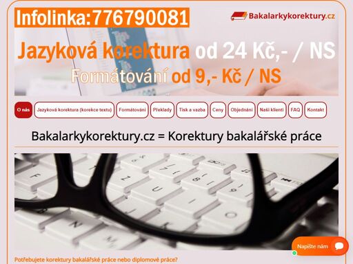 korektury bakalářské práce, bakalářská, korektura diplomové práce, formátování.