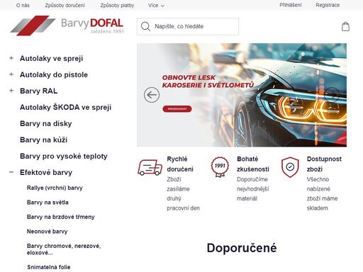 barvy a autolaky dofal navazují na rodinnou tradici od roku 1991. máme proto bohaté zkušenosti s prodejem materiálů a pomůcek pro opravu karoserií všech typů vozidel. umíme poradit při výběru vhodného materiálu a konzultovat pracovní postup.


 