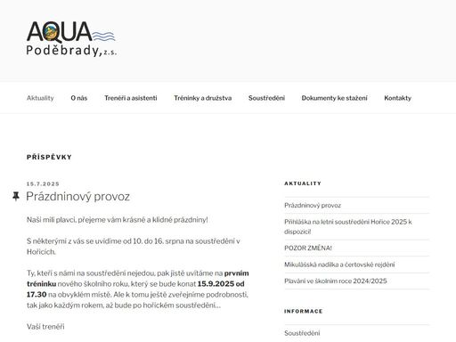 plavání poděbrady nymburk