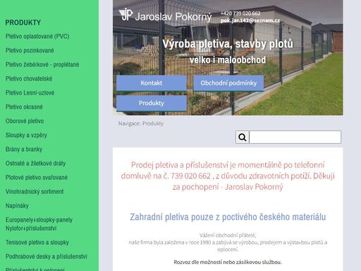 jp - výroba a prodej pletiva