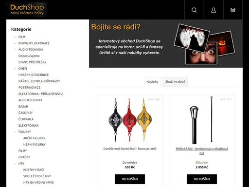 malý krámek hrůzy. internetový obchod duchshop se specializuje (nejen) na horor, sci-fi a fantasy. věříme, že si z naší nabídky vyberete.