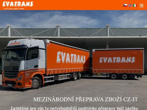 mezinárodní přeprava zboží mezi čr a itálií. rodinná firma s více než 25 lety zkušeností.
