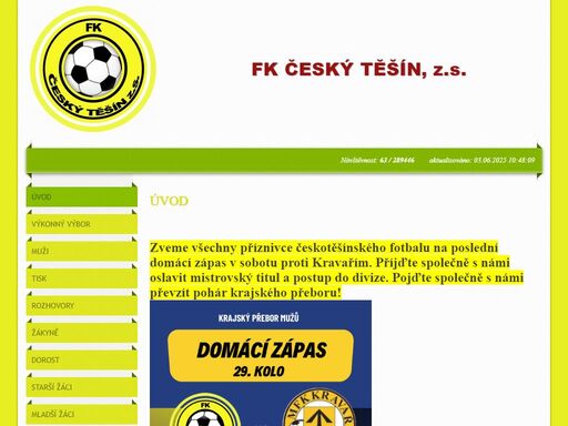 oficiální stránky fk český těšín z.s. a mládeže