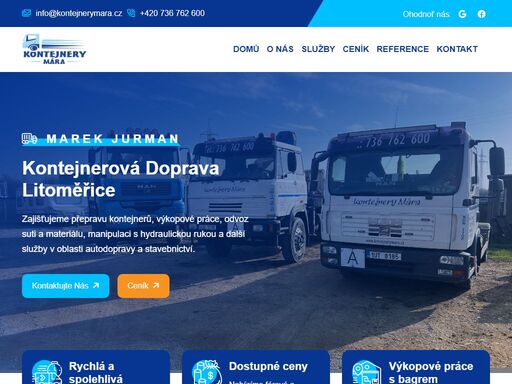 pzajišťujeme přepravu kontejnerů, výkopové práce, odvoz suti a materiálu, manipulaci s hydraulickou rukou a další služby v oblasti autodopravy a stavebnictví.