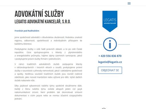 legatis. jsme společností advokátů ve frenštátě pod radhoštěm s dlouholetou zkušeností, hlubokou znalostí regionu, odborností, spolehlivostí...