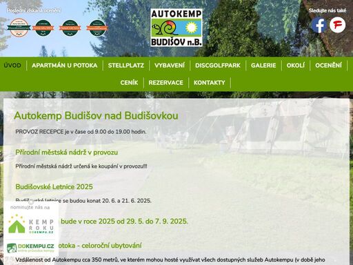 autokemp, kemp, ubytování, chatky, stanová louka, moravskoslezský kraj, okres opava oficiální stránky autokempu budišov, informace pro návštěvníky a školy, informace o ázemí a vybavení, sportovním