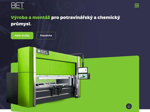 bet nechanice, výroba a montaž pro chemický a potravinářský průmysl