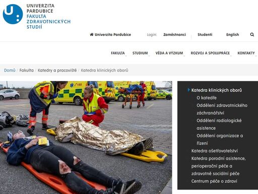 katedra klinických oborů (kko) vznikla spolu s fakultou zdravotnických studií (fzs) v roce 2007. její součástí byla dvě oddělení - oddělení pro celoživotní vzdělávání a oddělení urgentní péče.v roce 2018 došlo ke sloučení katedry klinických oborů a katedry informatiky, managementu a radiologie v jednu – katedru klinických oborů složenou ze dvou oddělení: oddělení urgentní péče a oddělení radiologie.