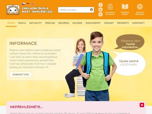 webové stránky 18. základní školy v mostě. informace o škole, třídách, aktivitách školy, aktuality nebo galerie.