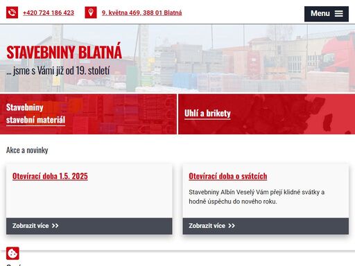 firma nabízí sortiment stavebního materiálu a další služby s tím spojené jako je rozvoz materiálu, bezplatné výpočty materiálů a cenových nabídek apod.