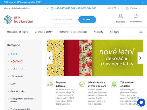 háčkování pro radost. vítejte v prohackovani.cz - eshopu s osmiletou tradicí, který nabízí více jak 21 tisíc produktů pro háčkování a pletení, pro šití a pro kreativní tvoření. neustále pro vás sledujeme nové trendy a rozšiřujeme nabídku našich produktů.

veškeré zboží máme skladem a rychlé odeslání je samozřejmostí…