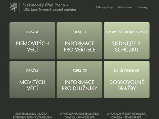 exekutorský úřad pro prahu 4 poskytuje pomoc věřitelům i dlužníkům, provádí dobrovolné dražby a poskytuje ostatní služby v rámci činnosti exekutora