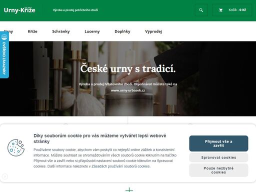 urny-krize.cz. urny-kříže - výroba a prodej pohřebního sortimentu.