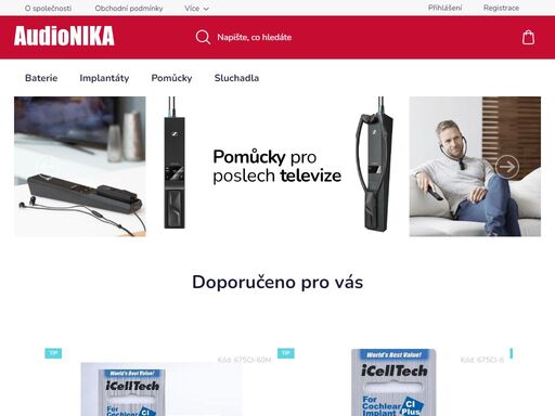 vítejte v našem internetovém obchodě. nacházíte se v internetovém obchodě společnosti audionika s.r.o, která se zabývá dovozem, prodejem a servisem zdravotnické techniky světově známých výrobců v oblasti diagnostiky a rehabilitace sluchu. 
za účelem zkvalitnění a rozšíření našich služeb jsme pro vás vytvořili tento e…
