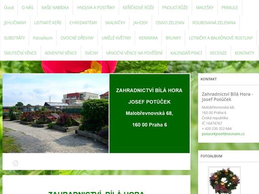 pěstování a prodej květin v zahradnické firmě, prodej postřiků, prodej hnojiv a cibulovin