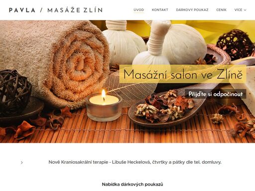 zlínský masážní salón pavla butorová nabízí klasické, regenerační a detoxikační masáže. ručím za osobní přístup, časovou flexibilitu a příjemné prostředí.