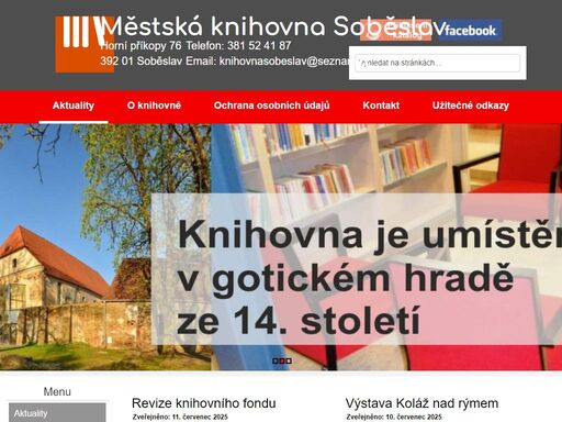 www.knihovnasobeslav.cz